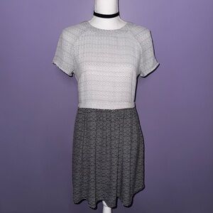 Lorena Rose Black and White Chevron Dress